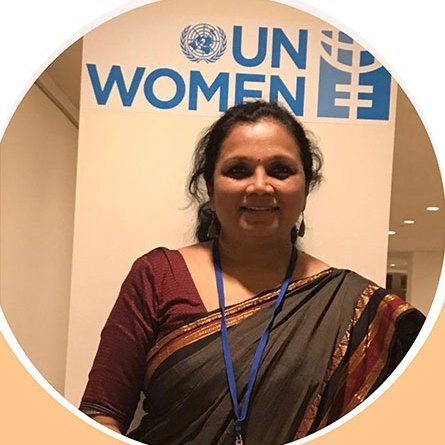 Dr. Seema Taral Gala at the UN Women booth, New York